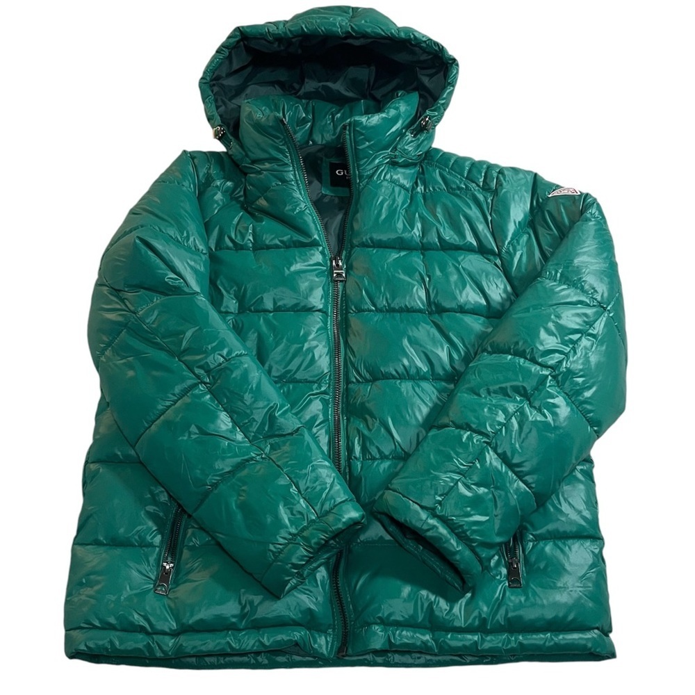 GUESS Kelly Green Men’s Puffer Jacket Size Large - Picture 3 of 14